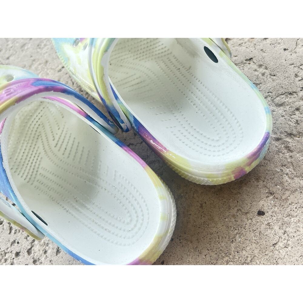 Crocs Classic Multi Color Tie Dye Graphic Pastel Clog Shoes Unisex Wm 7/ M5 - Picture 5 of 8